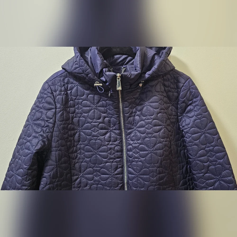 Kate Spade New York Flower Quilted Jacket Planetary Navy Womens Size XL NWT - Picture 6 of 16